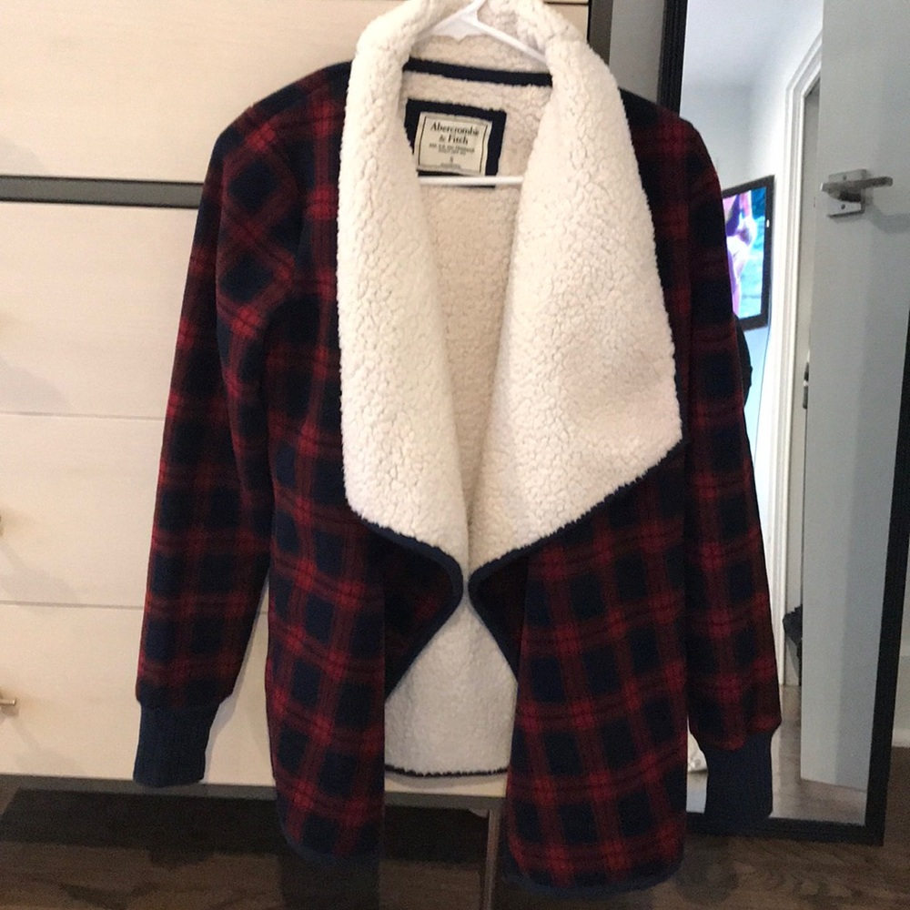 Abercrombie and Fitch plaid Sherpa sweatshirt!